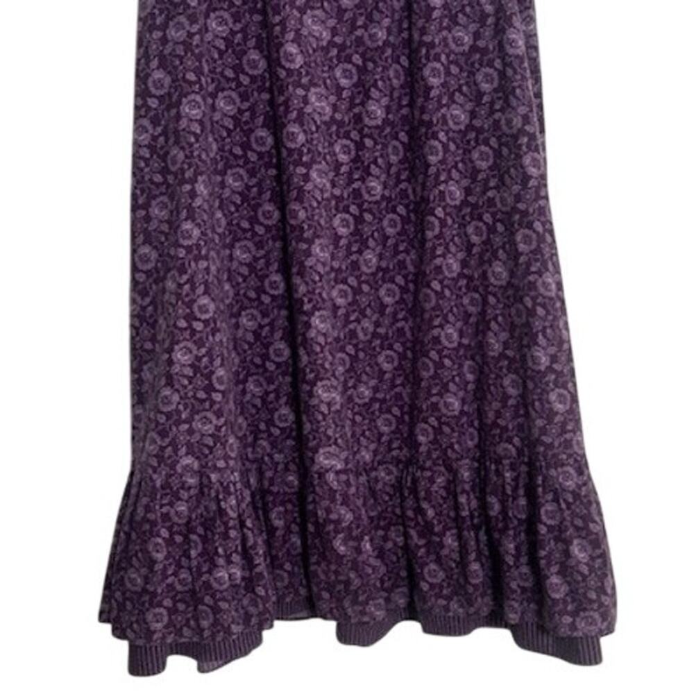 Gunnies Gunne Sax Vintage Skirt Floral Purple Ruffle Hem Prairie Cottagecore - Picture 9 of 13
